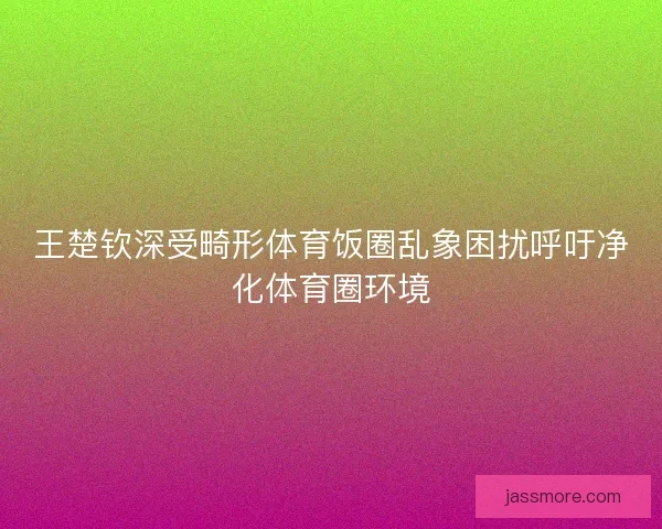 王楚钦深受畸形体育饭圈乱象困扰呼吁净化体育圈环境